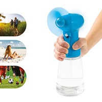Add a review for: Blue Water Mist Spray Handheld Fan Cooling Battery Sports Home Office 400ml