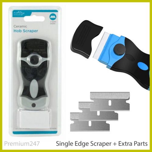 Single Edge Hob Scraper Holder Soft Glue Paint Remover With Replacement Parts