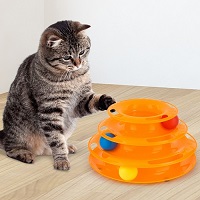 Cat Kitten Toy Track Ball Catch Toys Tower Board Training Interactive 3 Tier