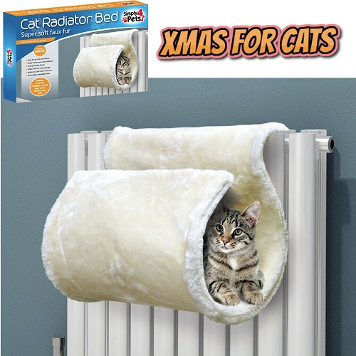 Super Soft Faux Fur Cat Radiator Bed Keeps Cats Kittens Warm Cosy Heater Hook