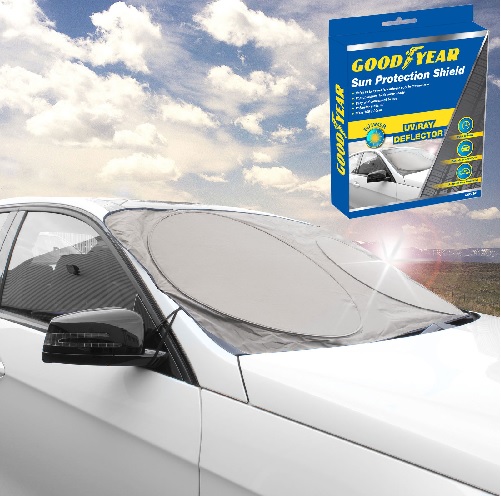 Goodyear Windscreen Sun Shield UV Deflector Pop-Up Cover Dust Protector Protect