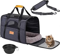 Add a review for: Premium Pet Carrier Travel Bag Foldable Lightweight Cat Carrier Bag Top Opening Dog Carrier Bags with Handles Portable Puppy Carrier with Removable Mat Dog Carry Bag Pet Carriers for Cats and Dogs