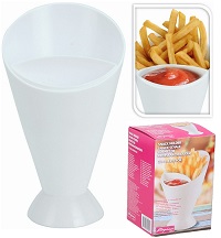 Add a review for: Chips French Fries & Ketch Up Dipper Snack Holder Basket Stand Cones 2 Section