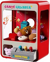 Candy Grabber Machine Battery Operated and USB Powered Retro Arcade Candy Grabber Machine with Claw Fairground Joystick Game Kids Mini Candy Grabber Catcher Novelty Sweets Dispenser Claw Machine