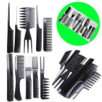 Add a review for: 10 piece Hair Styling Comb Set Professional Black Hairdressing Brush Barbers
