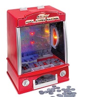 Add a review for: Classic Arcade Coin Pusher Table Top Penny Falls Novelty Game Fairground Lights