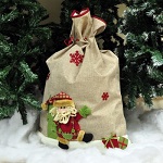 Add a review for: Hessian Christmas Santa Claus Sack 90cm x 59cm Drawstring Father Xmas / Snowman