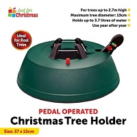Heavy Duty Pedal Operated Real Christmas Tree Holder Stand with Water Tank 2.7m