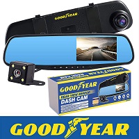 Add a review for: 906667 Goodyear HD Mirror Dash Cam Car DVR Video Recorder with Front and Rear Camera