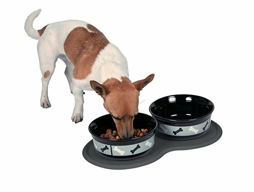 Waterproof Double Pet Bowl Mat Cat/Dog Feeding Water Food Dish Tray Wipe Clean