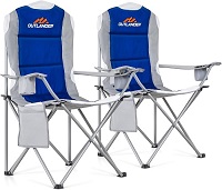 Add a review for: EFG 2 Pack Camping Chair,Premium Padded Folding Camping Chair, Outdoor Seats with High Back & Cup Holder & Side Pockets,Waterproof Chair 120kg