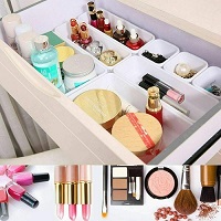 Add a review for: 8Pcs Make Up Kitchen Dressing Table Drawer Desk Organiser Cutlery Storage Boxes