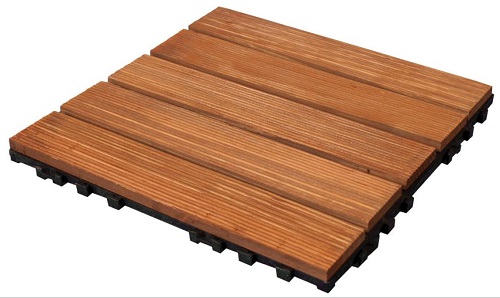 Easy Click Wooden Deck Tiles (Pack of 10)
