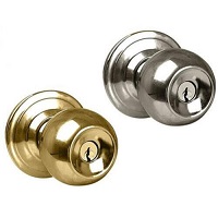 Stainless Steel /gold  Door Handle Knob Entrance Locking Key Turn Bathroom Bedroom