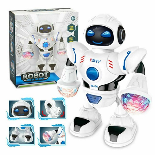 Kids Dancing Robot Disco Light Cool Dance Face Arms and Legs Move and Light Up
