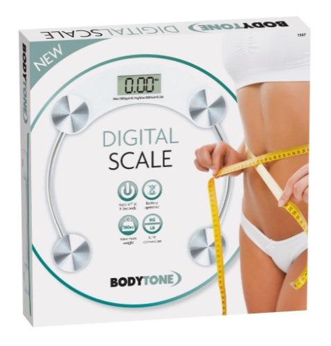 1507 Round Digital Scale 180kg Healthy BMI Weighing Transparent Bathroom Scale