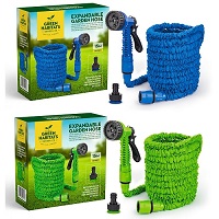 100 FT (Blue/Green) - Expanding Garden Water Hose Pipe Spray Gun Flexible Grow Stretch Hosepipe