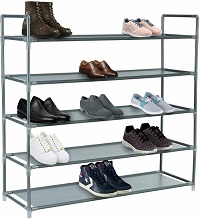 Add a review for: Knight 5 Tier Heavy Duty Shoe Rack Stand Storage Organiser Extendable 20 Pairs