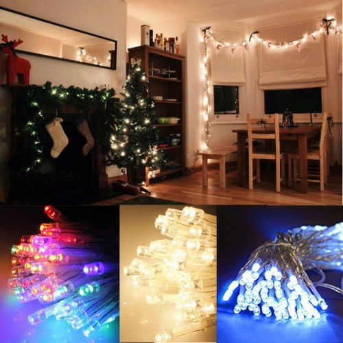 50 Christmas LED Fairy Lights Battery Operated - Xmas Tree Icicle String Table Wall