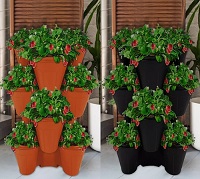 Add a review for: Trio Stackable Stacking Strawberry Planter Plant Flower Pot Herb Garden Patio UK