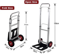 Add a review for: Folding Hand Truck Aluminium,Heavy Duty Hand Truck Foldable Trolley on Wheels,Multi Purpose Sack Truck Moving Trolley (90 kg maximum)