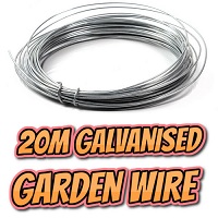 Add a review for: Galvanised 20m Garden Wire Strong Rust Proof Gardening Tying Fixing Training