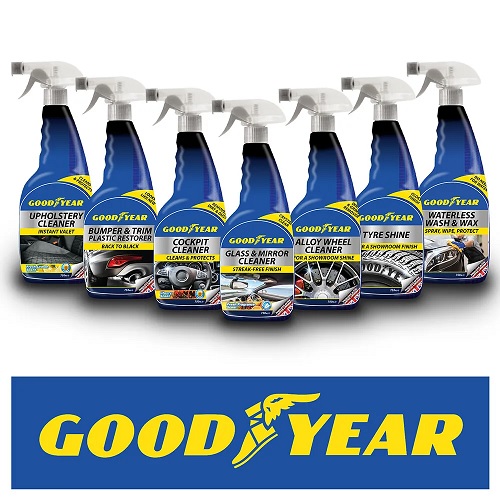 Goodyear Car Cleaning Kit Interior Exterior Wash Wax Polish Tyres Wheel Cockpit