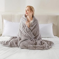 Add a review for: Teddy Fleece Weighted Blanket for Adults Fluffy Quilted Pockets Throw Soft Sherpa Throw Heavy Blanket Winter Sleep Therapy Autism Insomnia Sensory Anxiety Stress Relief Silver Grey, 125 x 180cm - 6kg