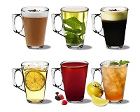 6 X Latte Coffee Glasses Cappuccino Lattes Tea Glass Cups Hot Drink Mugs