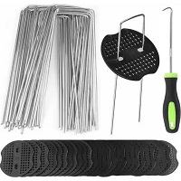 Add a review for: 50 Weed Control Mat Membrane Pegs + Buffer Washer Pegs U-Shaped Galvanised Pins