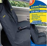 Add a review for: Goodyear 2 X Car Front Seat Covers Durable Water Resistant Protector Dirt Van