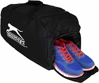 Add a review for:  Slazenger 55L Large Sports Gym Travel Holiday Duffel Bag Shoe Compartment Holdal