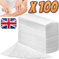 Add a review for: 100 Salon Depilatory Paper Hair Removal Waxing Strips Non Woven Legs Body Pro