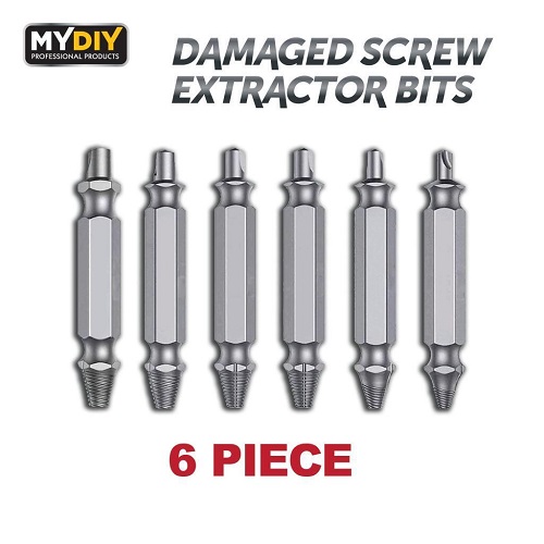 6Pcs Damaged Broken Screw Extractor Remover Stripped Head Bolts Nuts Drill Bits