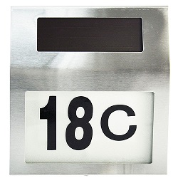 Add a review for: Solar Powered Led Illuminated House Door Number Light Wall Plaque Modern Sleek