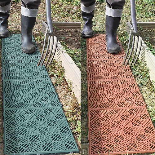  Interlocking Plastic Garden Tiles Decking Nonslip Floor Lawn Outdoor Tiles 5/10