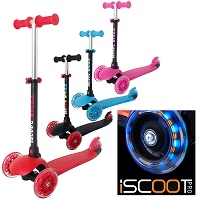 Add a review for: iScoot Whizz Light Weight 3 Wheel Tilt and Turn Folding Kick Scooter with LED Light Up Wheels T-Bar Bobbi Board for Boys / Girls / Children / Kids - Ages 2-5