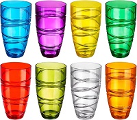 Add a review for: 8 Pack Plastic Coloured Cups Acrylic Drink Tumblers Reusable Glass Drinkware