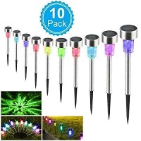 Add a review for: 10 Pack Stainless Steel Solar LED Light Multi Colour Outdoor Garden Lighting