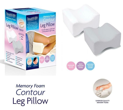 Contour Memory Foam Leg Pillow Orthopaedic Firm Back Hips Knee Support Impact