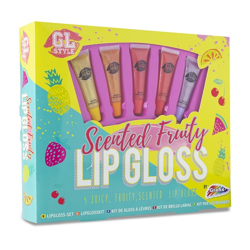 GL Scented Fruity Lip GLoss Yummy Flavours Childrens Girls Beauty Gift Assorted