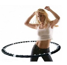FITNESS EXERCISE MAGNETIC MASSAGE WEIGHTED HULA HOOP HOOLA DANCE AB WORKOUT GYM 