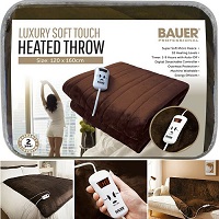 Soft Touch Electric Heated Blanket Warm Over Throw Fleece Faux Fur Digital Timer