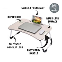  Folding Laptop Table Bed Tray Portable Lap Desk Notebook foldable Stand Cup Slot