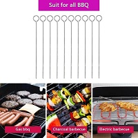 10 x Metal BBQ Skewers Barbecue Meat Vegetable Kebab Shish Kitchen Grill Cook