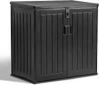 Add a review for: Outdoor Garden Storage Shed Storage Box with Lid, 775L All Weather Resistant Outdoor Storage, Wheelie Bin Storage Box, Ideal for Tools, BBQs & Bins