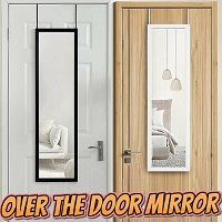 Add a review for: Over the Door Full Length Mirror Black or White Hanging Bedroom Wardrobe Workout