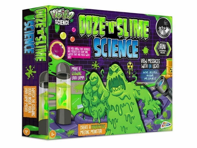 Weird Science Ooze N Slime Science Set Oozing Glowing Lava Lamp UV Light Message