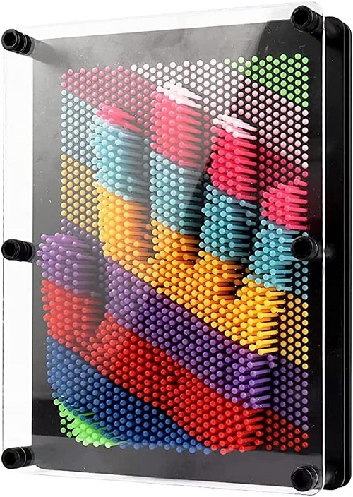 Rainbow 3D Plastic Pin Art Picture Impressions Gadget Frame Classic Children Toy
