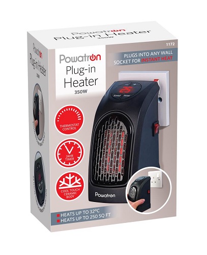 Personal and Portable Plug In Electric Heater with Digital Display Timer Speed